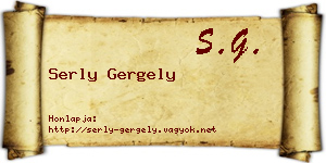 Serly Gergely névjegykártya